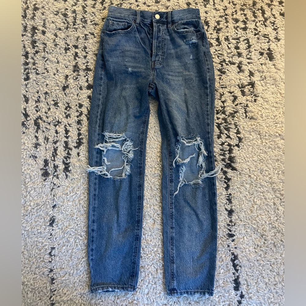 Pacsun | Ultra High Rise Slim (straight leg) Jeans  | Blue| Size: 25